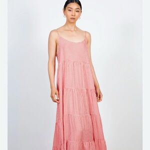 Glassworks London Red Gingham Maxi Dress size S/M